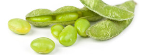 Edamame soy beans shelled and with pods