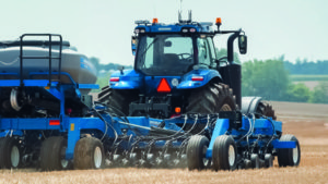 New Holland utan förare på Farm Progress Show. Mer om dessa traktorer här på Lantbruksnytt i morgon onsdag. 