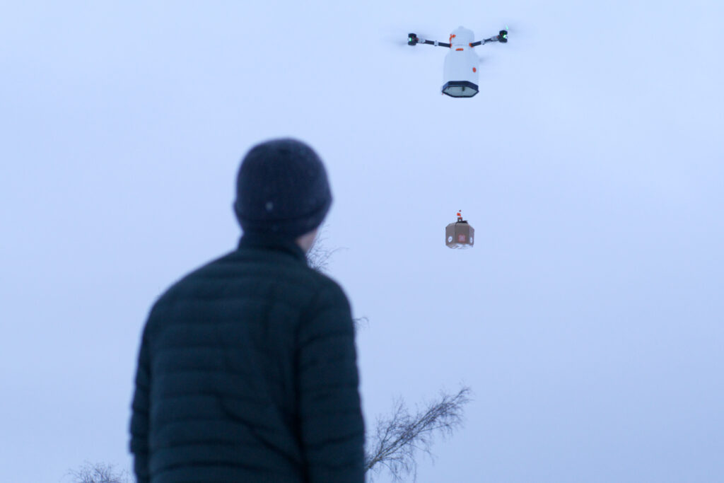 Livsmedel levereras med drönare